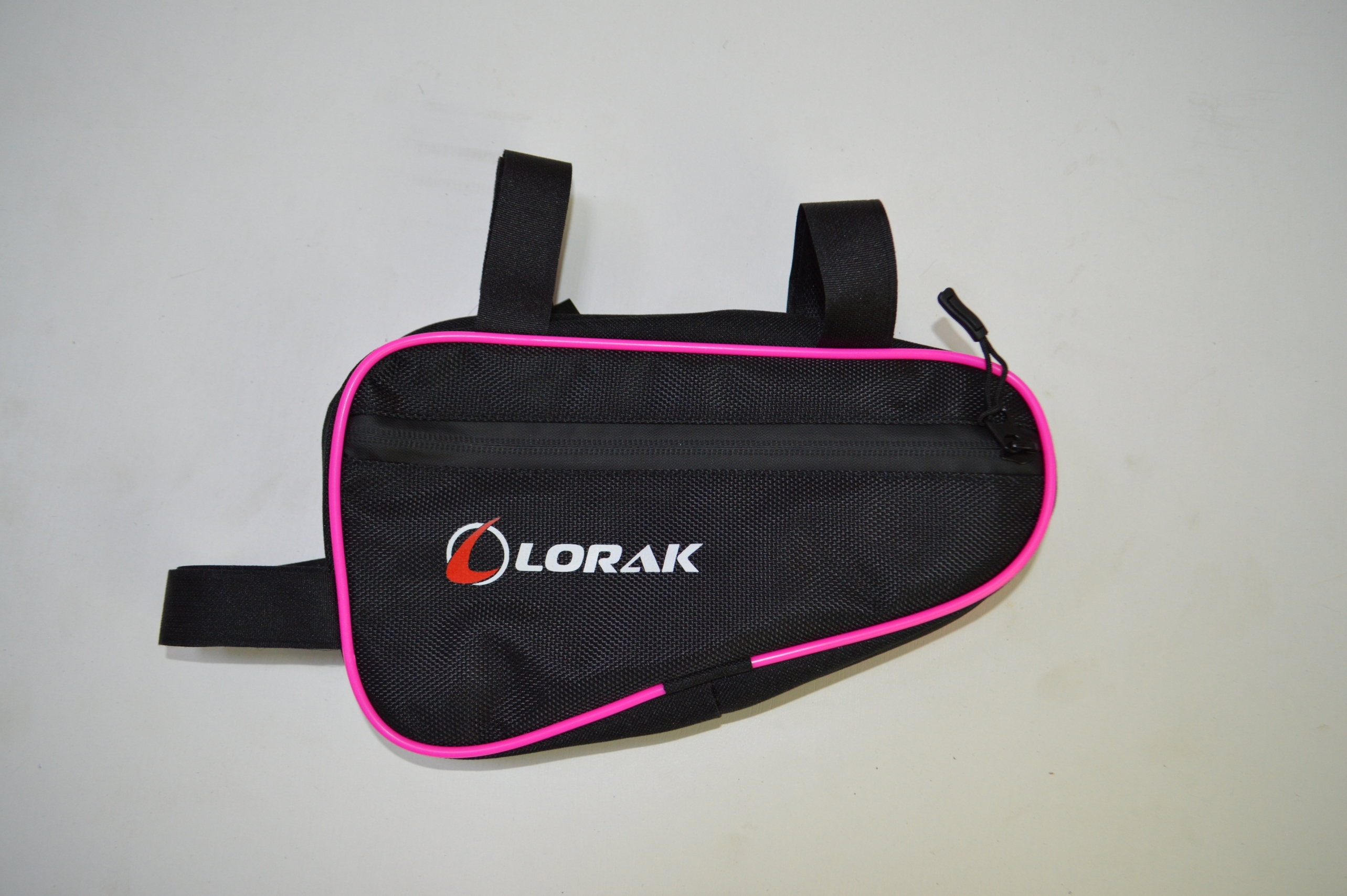 Сумка Lorak 453 под раму 23х12,5х5см черно-розовый, код 45307