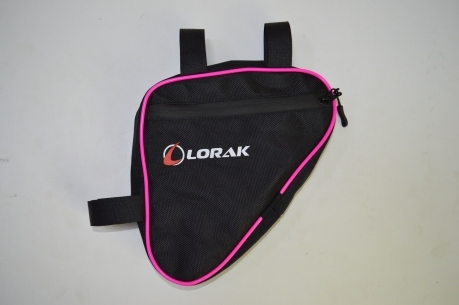 Сумка Lorak 454 под раму 19,5х20х5см черно-розовый, код 45407